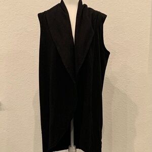 Bryn Walker Black sleeveless shawled collar wrap